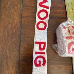 NEW Woo Pig University of Arkansas Gam Day Beaded Strap  clear purse Game Day